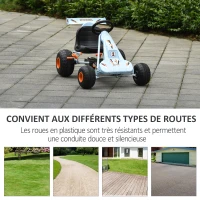 HOMCOM Vélo et véhicule pour Enfants Kart à pédales Go Kart Formule 1 Racing avec aileron Bleu Ciel(m-6)
