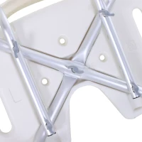 HOMCOM Taburete de Ducha Silla de Baño con Respaldo Altura Ajustable en 6 Niveles Pies Antideslizantes para Ancianos 39,5x36,5x71-83,5 cm Blanco(m-9)