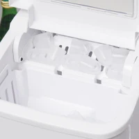 HOMCOM Máquina de Hacer Hielo 12 kg/24h Autolimpieza 9 Cubitos de Hielo en 6-12 Minutos 2 Tamaños de Cubitos Crema(m-9)
