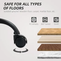 HOMCOM Executive Office Chair, Faux Leather Desk Chair with Height Adjustable, Swivel Wheels and Tilt Function, Computer Chair for Home Office and Study Room, Brown(m-6)