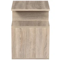 HOMCOM Side Table, 3 Tier End Table with Open Storage Shelves for Living Room, Bedroom, Oak(m-9)