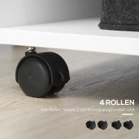 HOMCOM Druckerständer 6 Regale 4 Rollen 60 cm × 40 cm × 75,8 cm Weiß(m-6)