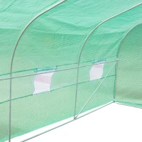 Outsunny Serre tunnel de jardin 4,5 x 3 x 2 m grande taille 6 fenêtres vert(m-4)