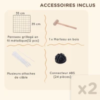 PawHut Cage parc enclos pour animaux domestiques L 106 x l 73 x H 36 cm bords arrondis fil métallique noir(m-7)