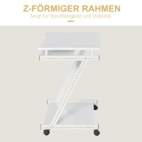 HOMCOM Schreibtisch Computertisch kompakt mit Tastaturablage 60 x 48 x 73cm Weiß(m-4)