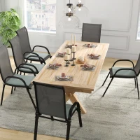 Outsunny Lot de 6 Coussins de chaise de jardin extérieur Rembourrage 3 cm Tissu Polyester dim. 42L x 42l cm Gris foncé(m-7)