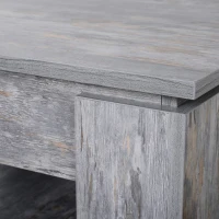 HOMCOM 2 Tier Wood Coffee Table Side Table Bottom Storage Shelf  Simple Modern Living Room Grey Wood Grain(m-9)