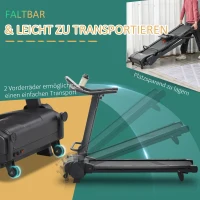 HOMCOM Elektrisches Laufband mit LCD-Display USB- und MP3-Player Faltbares Fitnessgerät 1-14 Km/h Stahl Schwarz 164 x 70 x 125 cm(m-4)