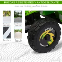 HOMCOM Quad Eléctrico para Niños de 18-36 Meses Vehículo Eléctrico Cuatrimoto a Batería 6V con Avance y Retroceso Carga Máx. 20 kg 72x40x45,5 cm Verde(m-7)