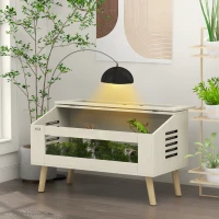 PawHut Terrarium pour reptiles, vivarium pour serpents 140L avec fenêtres en verre trempé, couvercle, 100 x 50 x 60 cm(m-2)