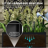 Outsunny Jardinière avec brise-vue paravent treillis pour Plante Grimpante, bac à Fleurs - dim.  61L x 23l x 113H cm(m-5)