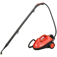 HOMCOM Limpiador a Vapor 4 Bar Potente 2000W Vaporeta Multiusos Depósito 2L Autonomía 35 min 15 Accesorios 40x24x27,2 cm Rojo(m-11)