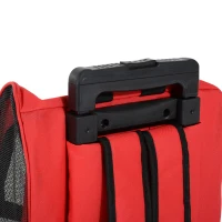PawHut Transportin Carrito Perro 2 en 1 Mochila Carrito 42x25x55 cm Mascotas Perro Gato Rojo(m-9)