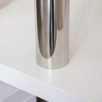 HOMCOM Scrivania Angolare Moderna in Legno con Cassetto, Armadietto e Mensole, Arredamento per Ufficio e Casa, Bianco(m-8)