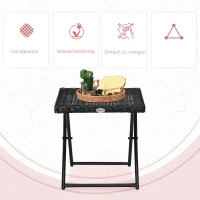 Outsunny Polyrattan Balkontisch, klappbar, Stahlrahmen, pflegeleicht, 40x40x40 cm, Schwarz(m-5)