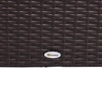 Outsunny Set Mobili da Giardino 5 Pezzi Tavolino con Piano in Vetro Temperato Rattan 3 Poltrone 1 Poggiapiedi 1 in Acciaio, Rattan(m-9)