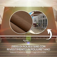 Outsunny Tenda da Sole per Esterno Avvolgibile a Manovella in Metallo e Alluminio, 4x2.5m, Rosso Ruggine(m-5)