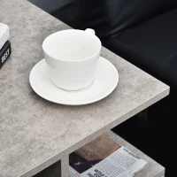 HOMCOM Tavolino da Salotto Soggiorno Moderno in Legno Effetto Cemento con 3 Ripiani 45x40x55cm Grigio(m-9)