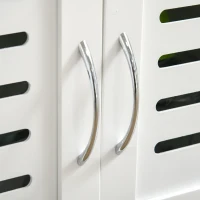 HOMCOM Carrito de Cocina con Ruedas Carro de Almacenamiento Multiuso con Encimera de Bambú Cajón Cesta Metálica y Armario de 2 Puertas de Persiana 58x37x85,5 cm Blanco(m-9)