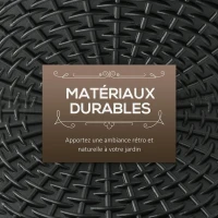 Outsunny Pied de parasol rond base de lestage Ø 44,5 x 32 cm résine imitation rotin noir bronze(m-5)