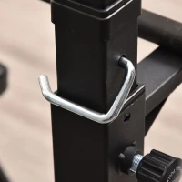 HOMCOM Soporte Barras Pesas de Acero con Altura Ajustable en 12 Niveles Carga Máx. 150 kg 50x49x124-154 cm Negro(m-8)