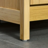 kleankin Meuble sur Pied en Bmabou avec Panier à Linge Meuble Bas de Salle de Bain Gain de Place - dim. 40L x 30l x 86,5H cm(m-9)