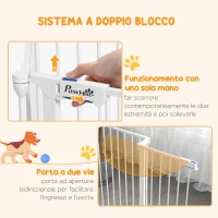 PawHut Cancellino per Cani Taglia Media Pieghevole e Modulabile in Metallo e Plastica, 123x102x90 cm, Bianco(m-6)
