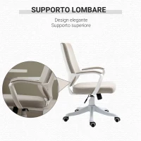 Vinsetto Sedia da Ufficio Ergonomica con Altezza Regolabile e Funzione Dondolo, 62x69x92-100cm, Beige(m-6)