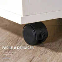 HOMCOM Caisson de Bureau Rangement Bureau sur Roulettes 3 Tiroirs Verrouillables 40 x 40 x 61,5 cm Blanc(m-7)