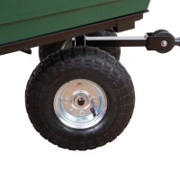 Outsunny 2 en 1 chariot de jardin à main et remorque benne basculante charge max. 200 Kg vert(m-8)