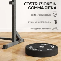 SPORTNOW Set 2 Dischi Pesi da 10kg in Gomma con Foro da 2"/5 cm per Manubri e Bilancieri, Nero(m-4)