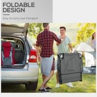 Outsunny Folding Sun Lounge with 5-level Reclining Back, Outdoor Tanning Chair with Reading Hole, Outdoor Sun Lounge with Side Pocket, Headrest, for Beach, Yard, Patio, Grey(m-7)