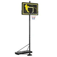 SPORTNOW Canasta de Baloncesto con Ruedas Altura Ajustable 230-305 cm y Base Rellenable para Exterior 110x45x360cm Negro(m-1)