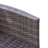 Outsunny 6 Seater Rattan Dining Set with Cushions, Rattan Garden Furniture Set with 6 Armchairs, Rectangular Glass Top Table, Outdoor Dining Table and Chairs, Brown(m-9)