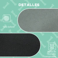 PawHut Cama Elevada para Mascotas Portátil con Toldo Extraíble Tela Transpirable al Aire Libre para Interior y Exterior 76x61x73 cm Gris(m-5)