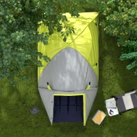 Outsunny Two-Man Dome Tent, with Front Porch and Accessories - Yellow/Grey(m-8)