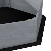 Outsunny Sabbiera per Bambini 3-8 Anni a forma di Barca, in Legno di Abete e Poliestere, 190x90x138 cm(m-8)