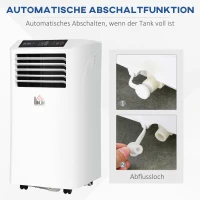 HOMCOM Mobile Klimaanlage 3-in-1, inkl. Fernbedienung, 9K BTU, 24h Timer, ABS, Weiß(m-6)