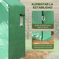 Outsunny Cubierta de Repuesto de Invernadero 140x143x190 cm con Ventana Puerta con Cremallera Anti-UV Protección de Plantas Verde(m-7)