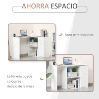 HOMCOM Mesa de Ordenador Escritorio Mesa Esquinera con Librería Oficina Multi-Formas Giratorio 180° con 2 Estantes 1 Cajón 1 Puerta Mesa de Despacho Escuela Estudio Madera(m-5)