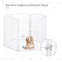 PawHut Recinto per Animali Domestici Animali Domestici PP Ф135 x 95A cm Bianco(m-4)