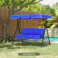 Outsunny Tettuccio di Ricambio per Dondolo in Poliestere con Protezione UV50+, 192x144cm, Blu(m-2)