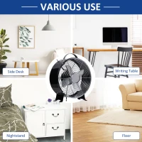 HOMCOM 10" 2-Speed Electric Table Desk Fan w/ Safety Guard Anti-Slip Feet Portable Personal Cooling Fan Home Office Bedroom Black(m-5)