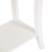 HOMCOM Mesa Consola Aparador Salón Comedor Mueble Recibidor Mesa Auxiliar con Cajones y Estante Diseño Elegante 100x33x75cm Madera Color Blanco Brillo(m-9)