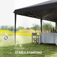 Outsunny 6 x 3 m Pop-Up Steel Frame Gazebo Grey(m-7)