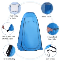 Outsunny Pop Up Shower Tent Camping Toilet  Privacy for Outdoor Changing Dressing Fishing Bathing Storage Room Tents, Portable with Carrying Bag(m-5)