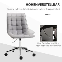 Vinsetto Bürostuhl Drehstuhl Schreibtischstuhl höhenverstellbar 360° drehbar Mikrofaser Schaumstoff Hellgrau 60x 60x90 cm(m-4)