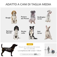 PawHut Carrello per Cani con Reti protettive, Bandierine e Catarifrangenti, 130x73x94 cm, Blu e Grigio(m-7)