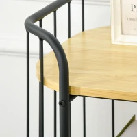 HOMCOM Carrello da Cucina Multiuso a 3 Livelli in Truciolato e Acciaio con Maniglia e 4 Ruote, 79x38x95 cm(m-8)