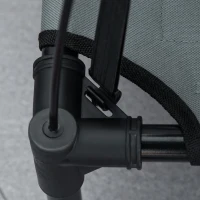 PawHut Lit chien sureleve avec parasol, lit de camp chien chat sur pieds tissu Oxford respirant, anti-UV cadre en métal sac de transport inclus couchage extérieur pour chat 161 x 46 x 61 cm gris noir(m-9)